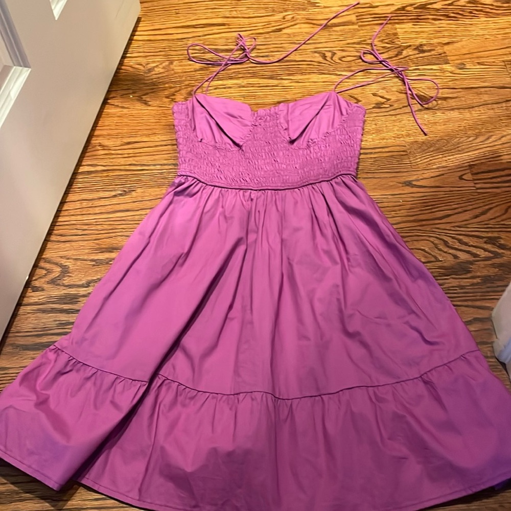 Steve Madden purple dress w stretch bodice and flared skirt